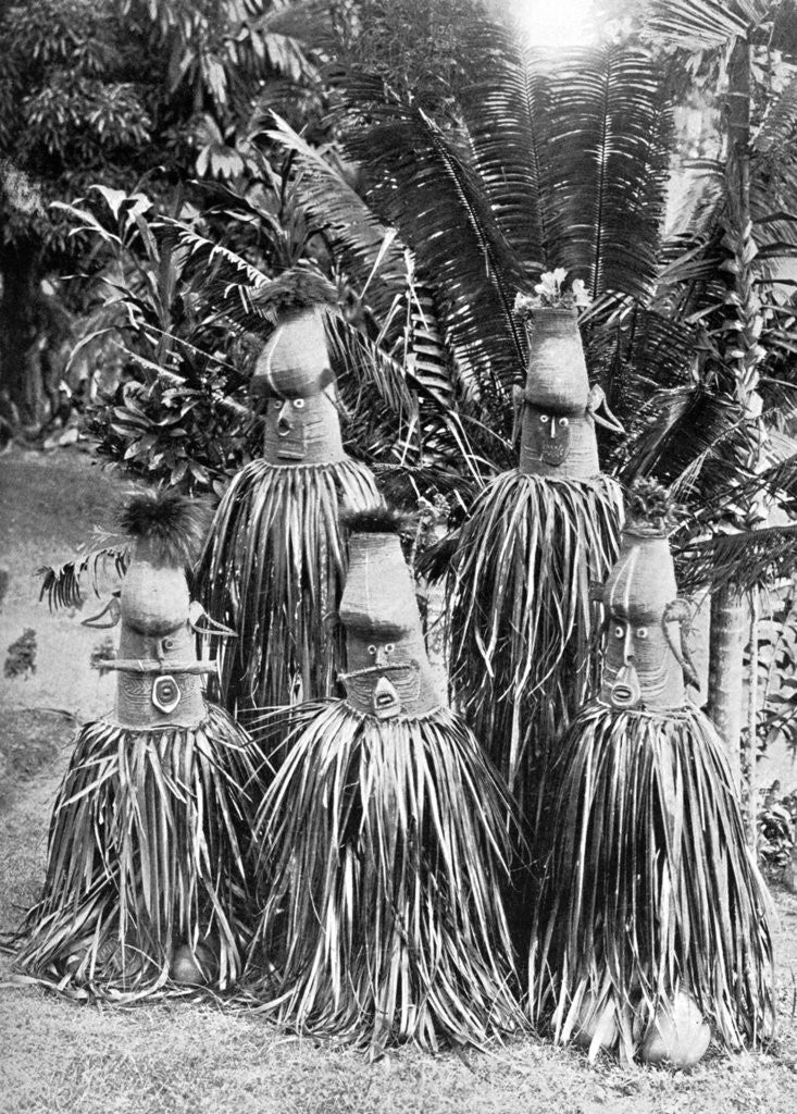 Detail of Masks possessing magical qualities, Bismarck Archipelago, Papua New Guinea by Strecker and Schroder