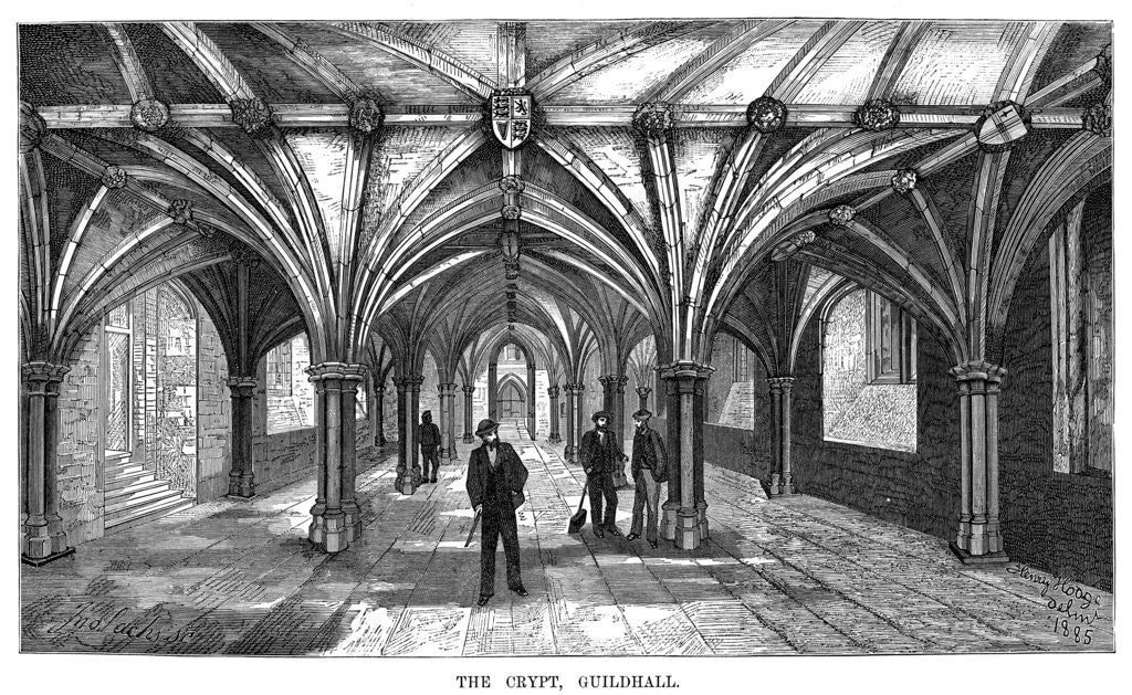 Detail of 'The Crypt, Guildhall', City of London by Anonymous