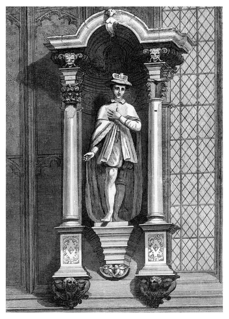 Detail of The statue of Edward VI, from the front of the Guildhall Chapel, City of London by William Griggs