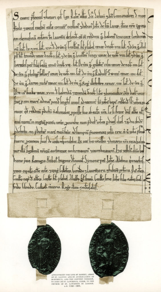 Detail of Title deed for properties surrounding the Guildhall, City of London by Anonymous