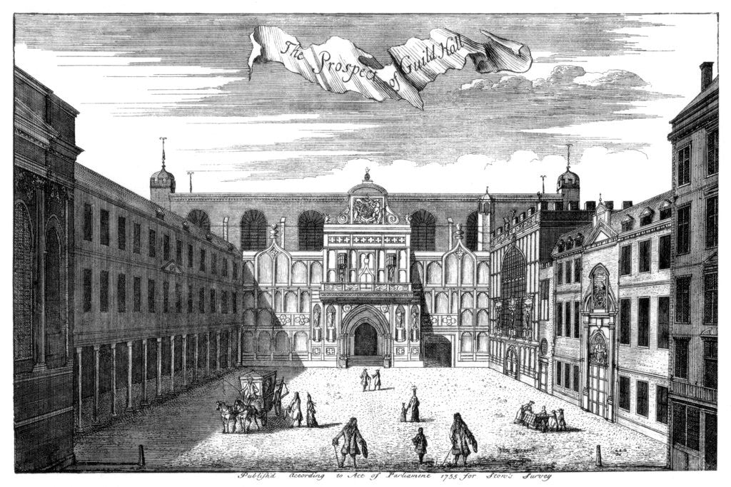 Detail of Prospect of Guildhall by William Griggs