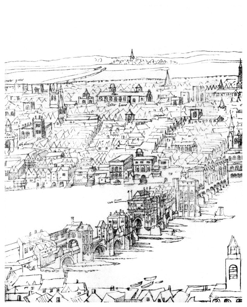 Detail of View of London by Anonymous