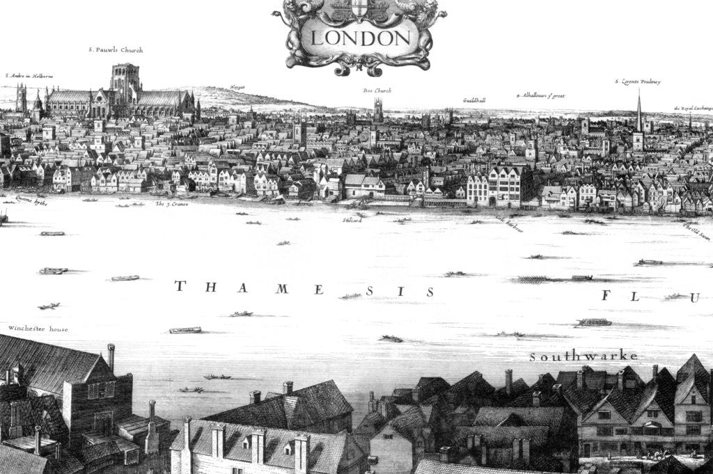 Detail of View of London and the Thames from South Bank by William Griggs