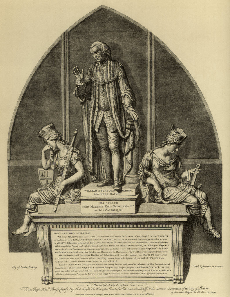 Detail of William Beckford and his speech to King George III by Anonymous