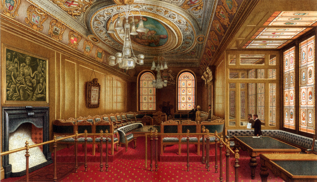 Detail of The Aldermen's Court Room, Guildhall, City of London by William Griggs