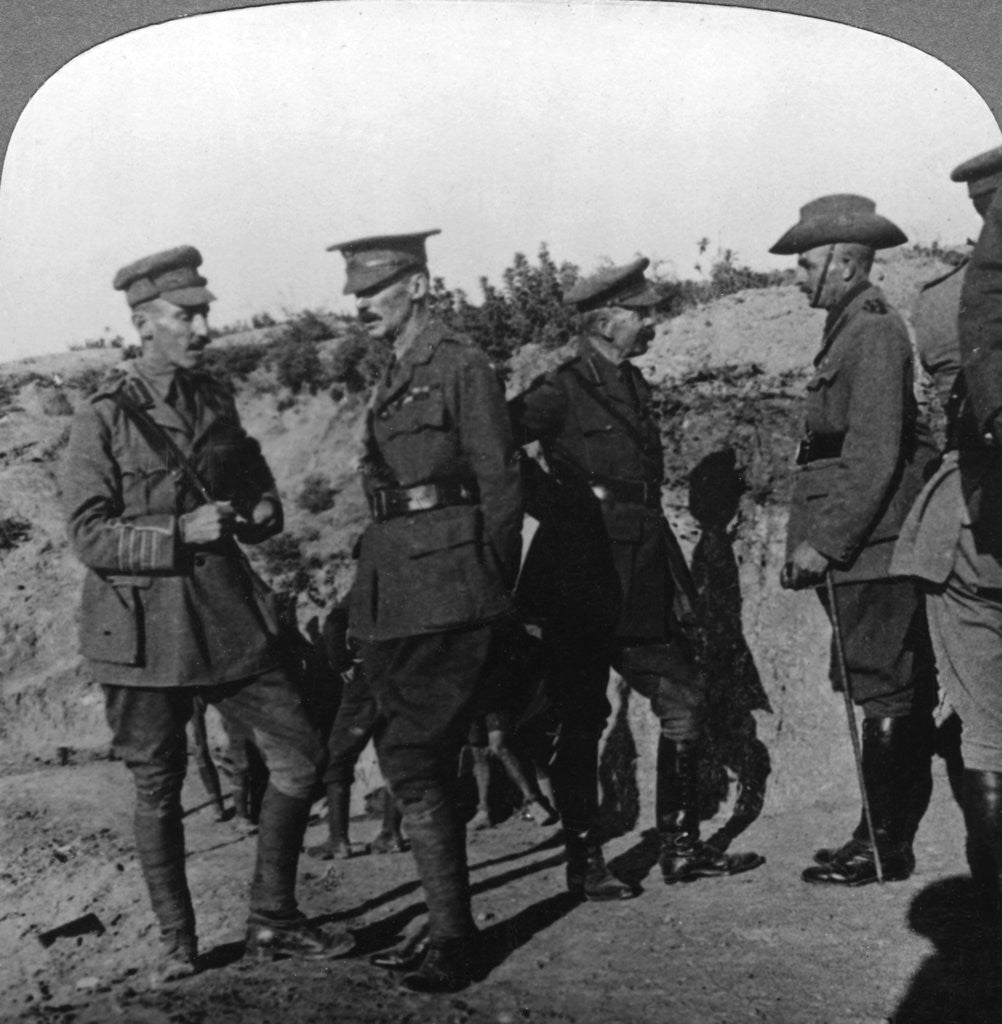 Detail of Lord Kichener reviews the situation at Gallipolli with ANZAC officers, World War I by Realistic Travels Publishers