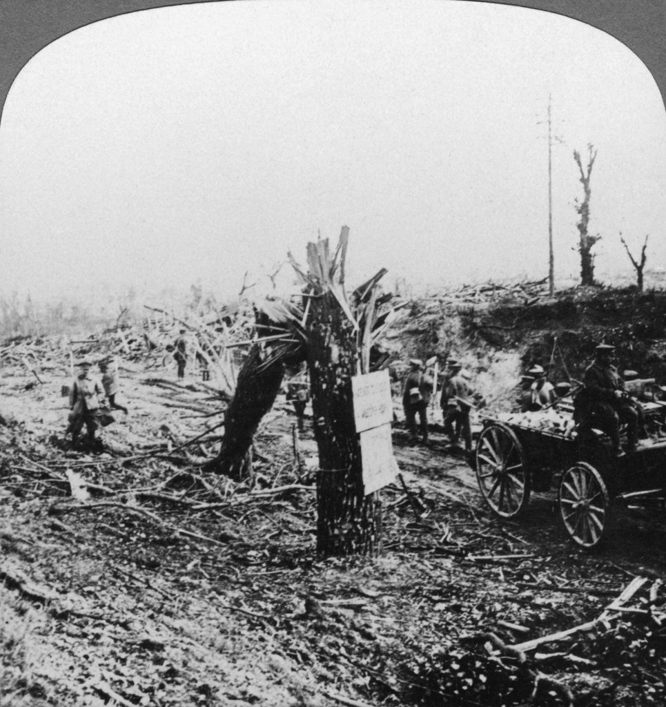 Detail of Engineers repairing a light railway, Hangard, France, World War I by Realistic Travels Publishers