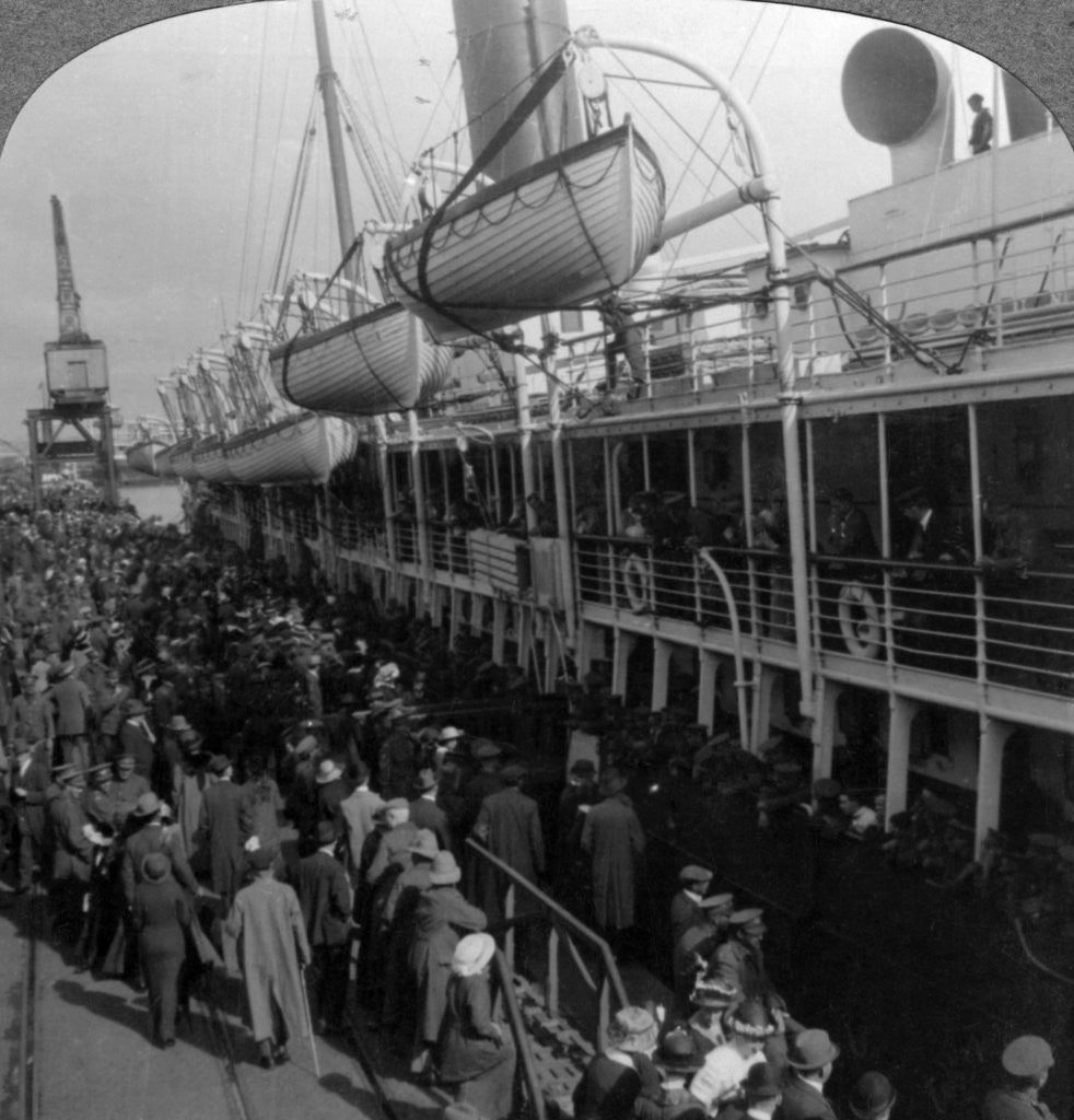 Detail of Aviation Corps boarding a ship, World War I by Realistic Travels Publishers