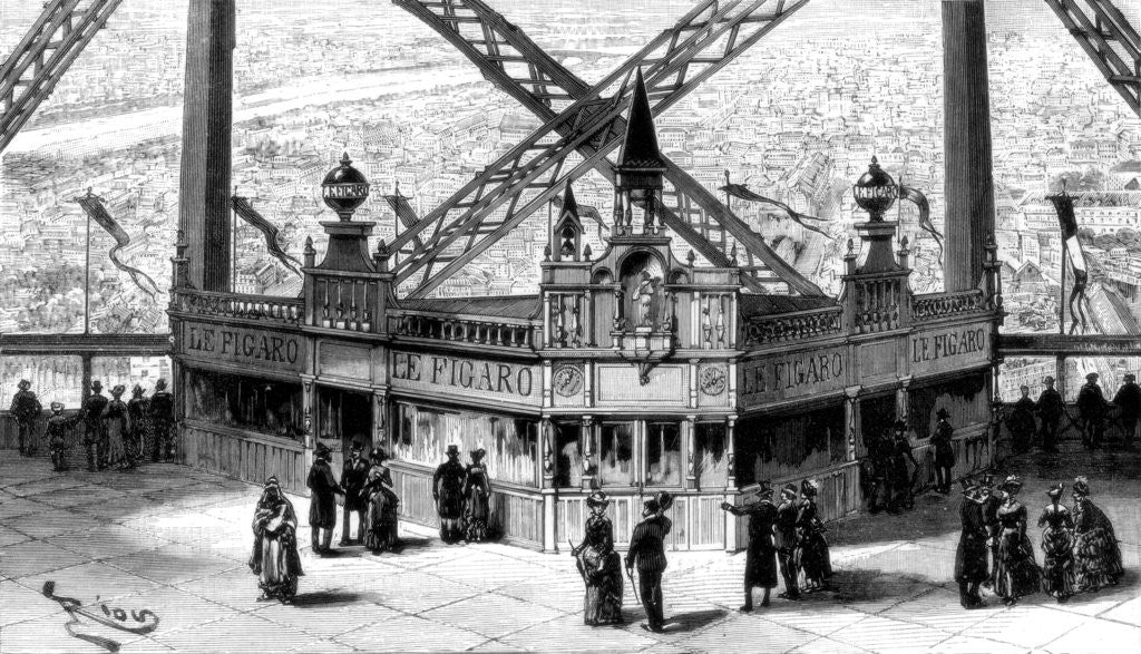 Detail of The pavilion of the Figaro, on the second storey of the Eiffel Tower, Paris by Anonymous