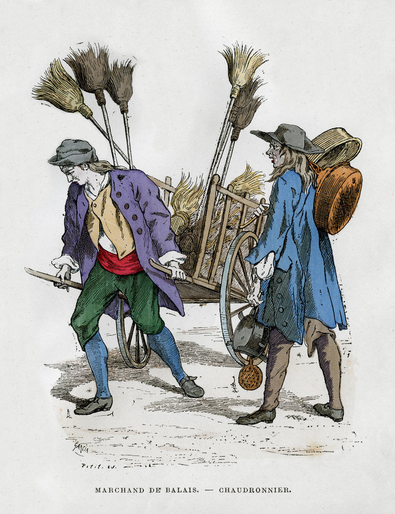 Detail of Broom seller and boilermaker by Anonymous