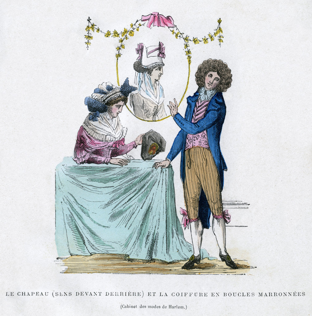 Detail of French fashion and hairstyle by Anonymous