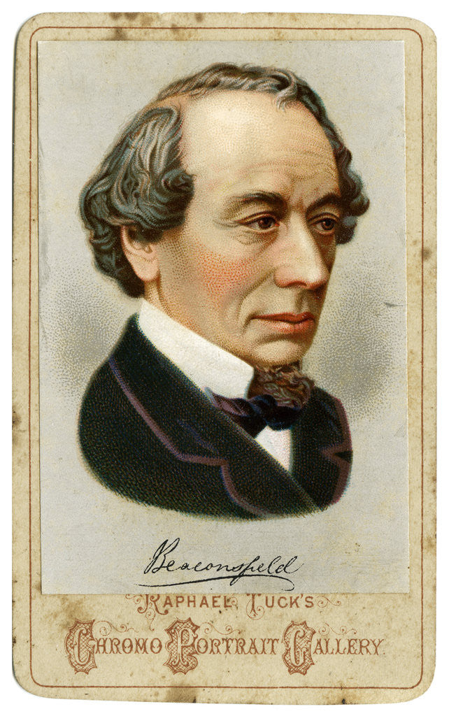 Detail of Benjamin Disraeli, 1st Earl of Beaconsfield, 19th century British Conservative politician by Raphael Tuck