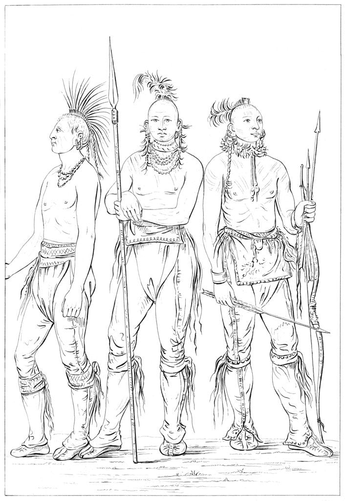 Detail of Three Osage braves by Myers and Co