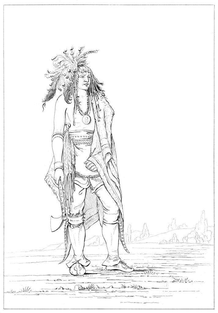 Detail of Iroquois brave by Myers and Co