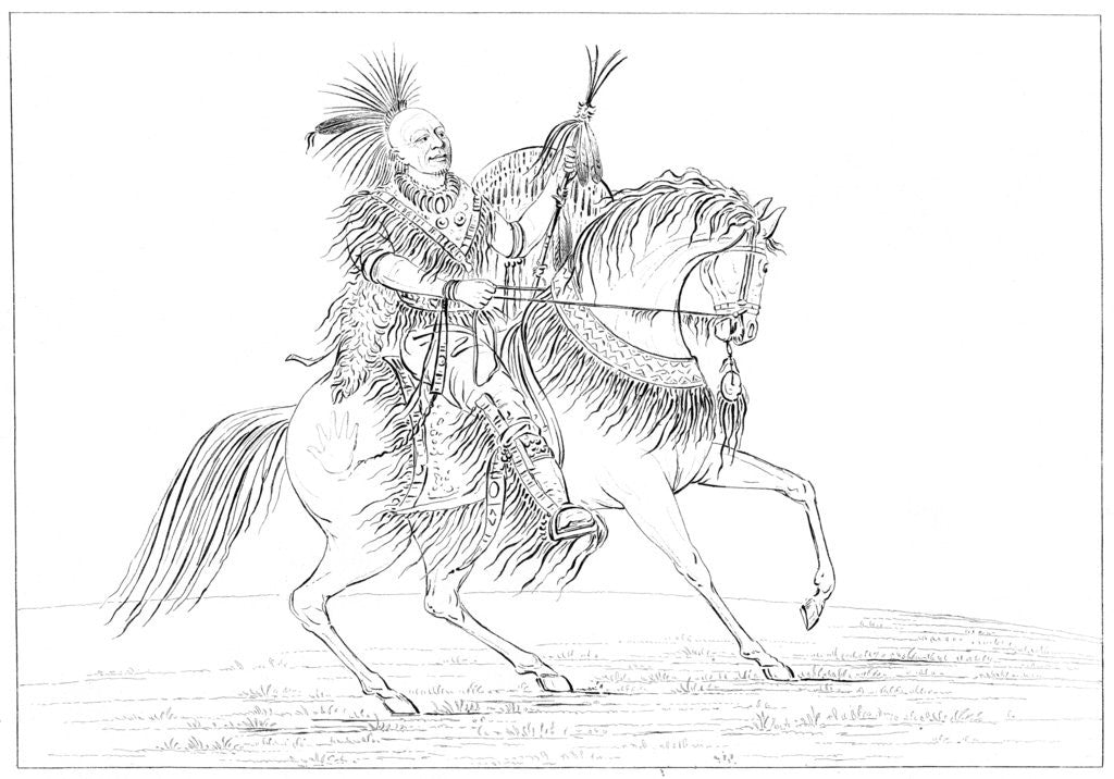 Detail of Keokuk on horseback, Rock Island, Upper Mississippi by Myers and Co