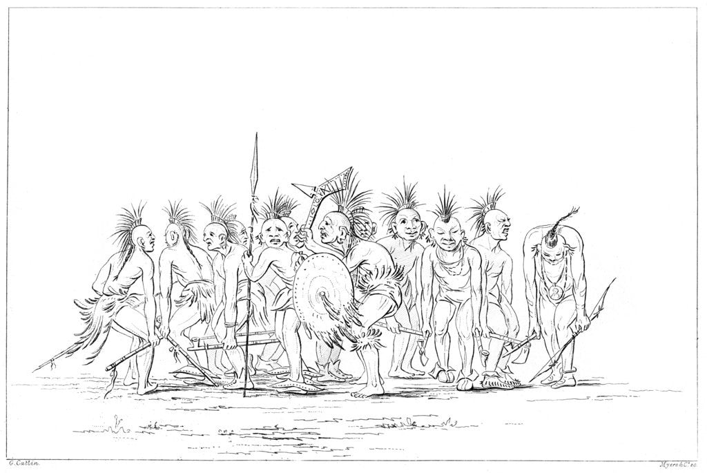 Detail of Begging dance, Sac and Fox, Rock Island, Upper Mississippi by Myers and Co
