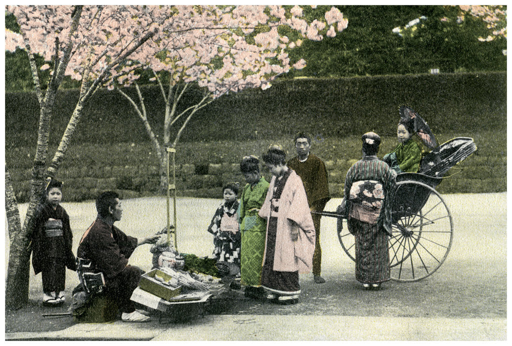 Detail of A street merchant, Japan by Anonymous