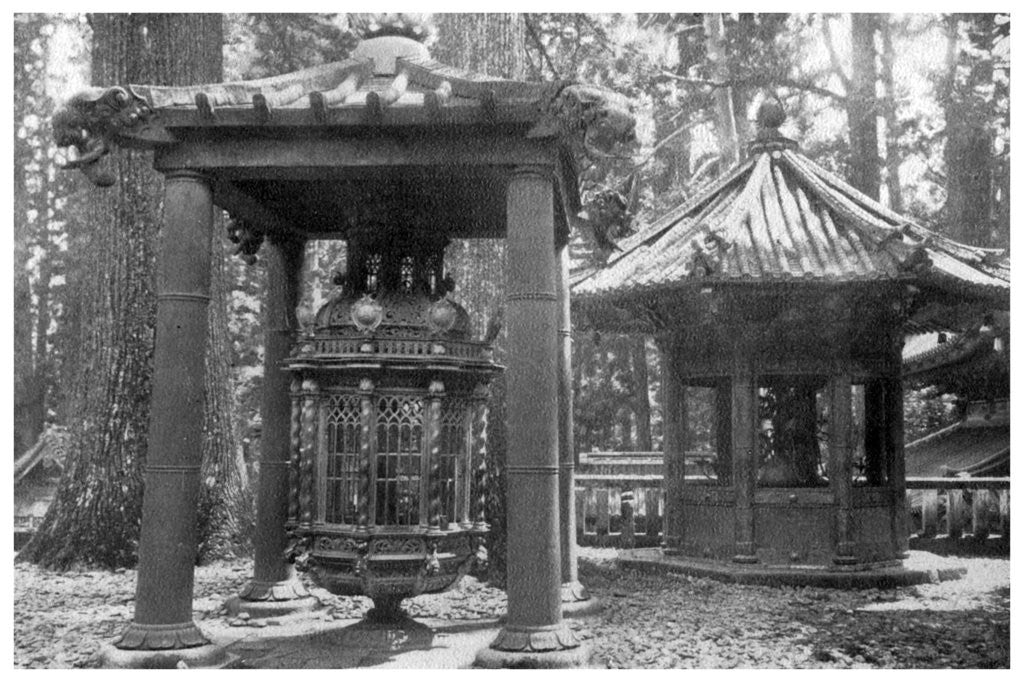 Detail of Bronze lantern from Korea and candelabrum from Holland, Japan by Anonymous