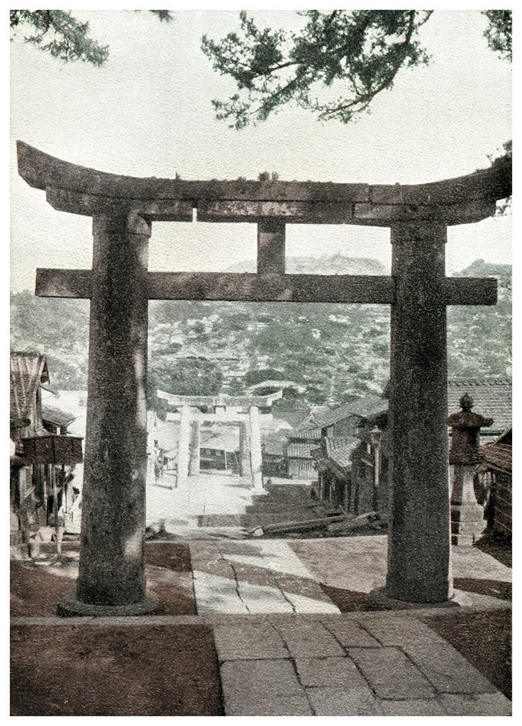 Detail of Stone torii, Suwa Temple, Nagasaki, Japan by Anonymous