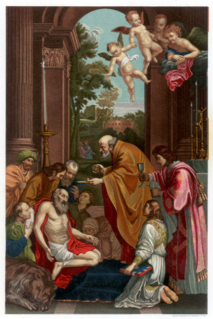Detail of Last Communion of Saint Jerome by Franz Kellerhoven