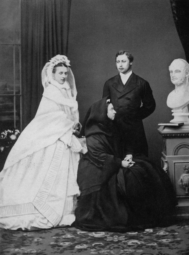 Detail of Queen Victoria with the Prince and Princess of Wales on the day of their marriage by Anonymous