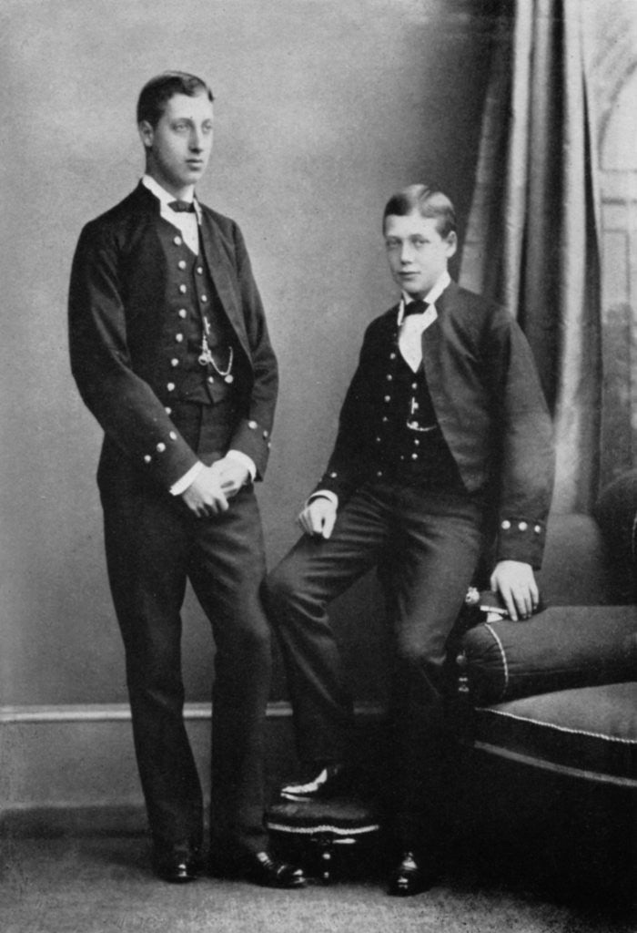 Detail of Prince Albert Victor and Prince George during the voyage of the 'Bacchante' by Herbert Numan