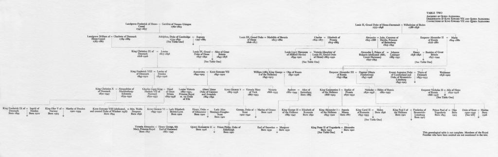 Detail of Ancestry and family connections of King Edward VII and Queen Alexandra by Anonymous
