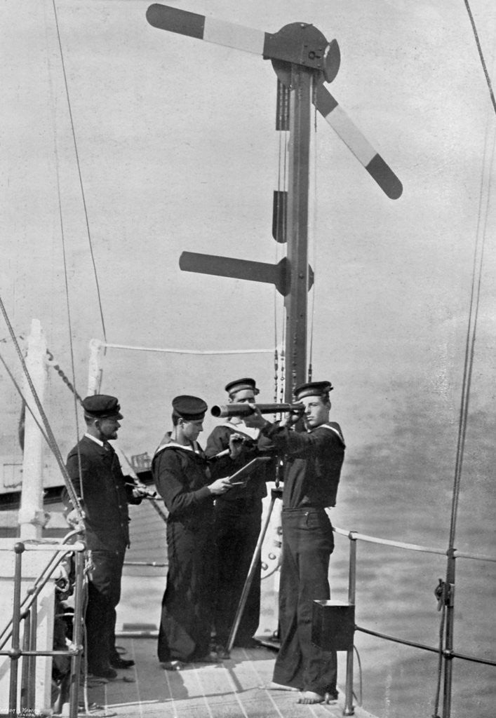 Detail of Signalling by semaphore on board HMS Camperdown by Gregory & Co