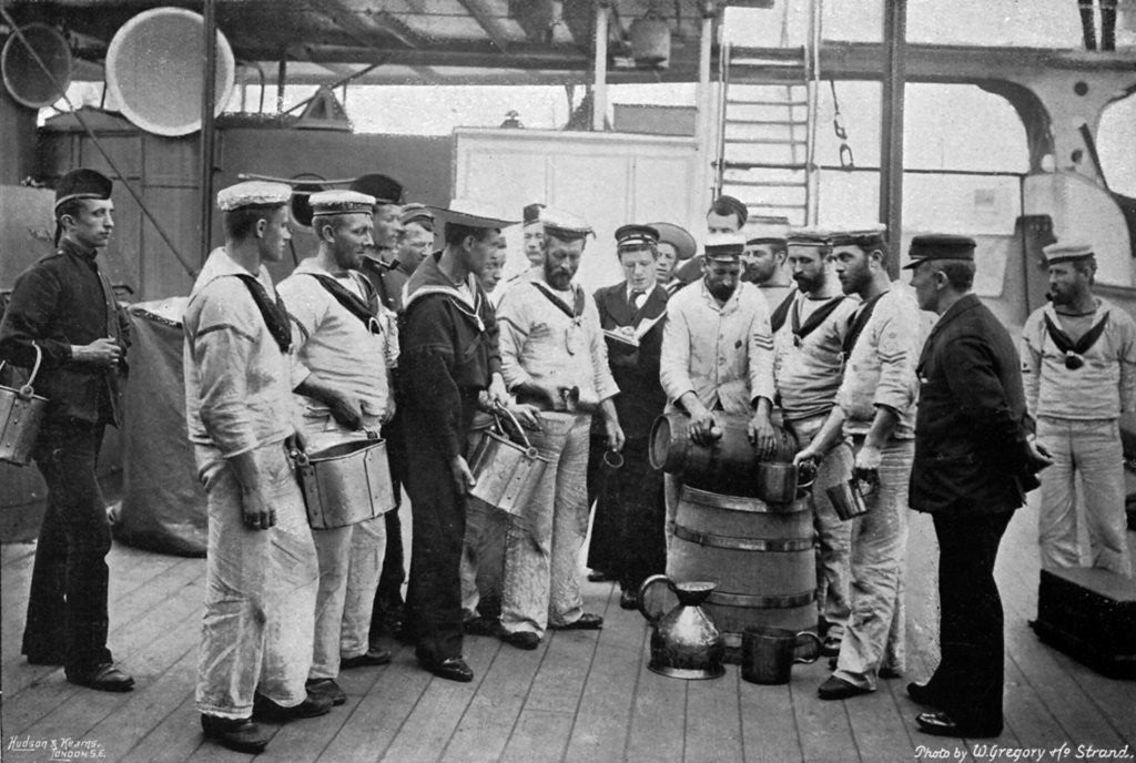 Detail of Issuing rum on board HMS Royal Sovereign by W Gregory