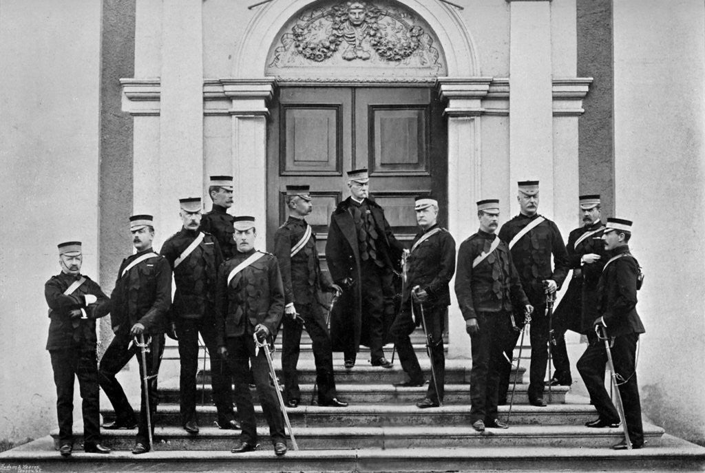 Detail of Field Marshal Lord Roberts and his headquarters staff, Kilmainham, Ireland by Lafayette
