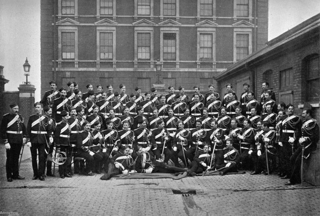 Detail of Non-commissioned officers of the 1st Life Guards at Knightsbridge Barracks, London by Gregory & Co