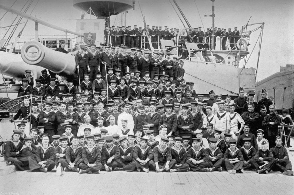 Detail of The company of the battleship HMS Howe by R Ellis