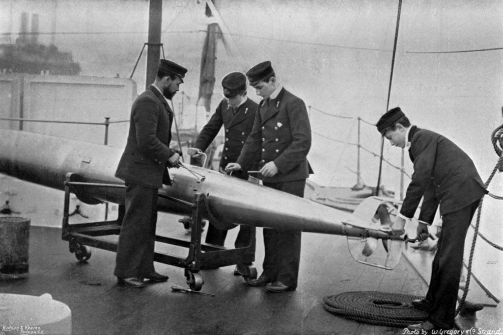 Detail of Torpedo instruction on board HMS Theseus by W Gregory