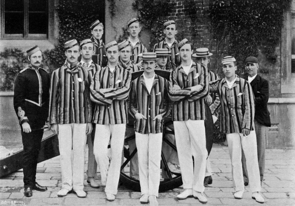 Detail of The Royal Military Academy cricket team by Hudson & Kearns
