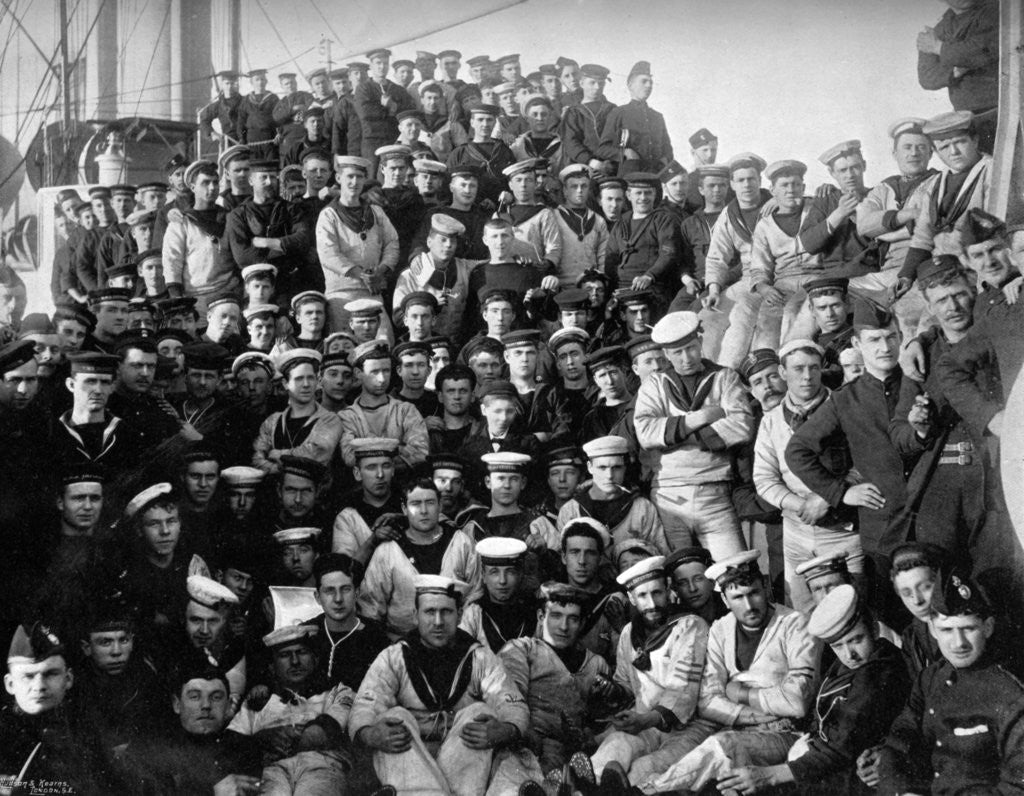 Detail of The company of the first class cruiser, HMS Imperieuse by A Debenham