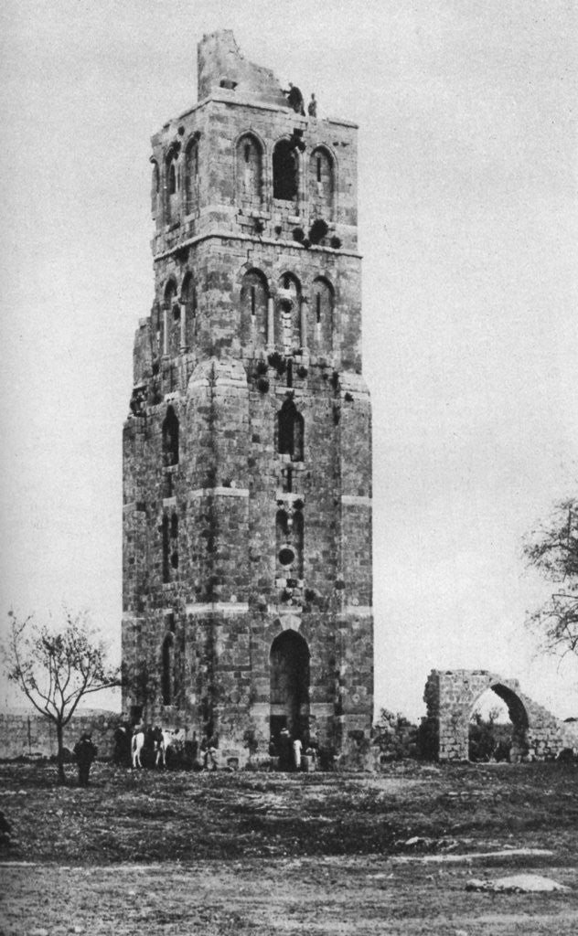 Detail of Tower of the Forty Martyrs, Ramla, Palestine by Ewing Galloway