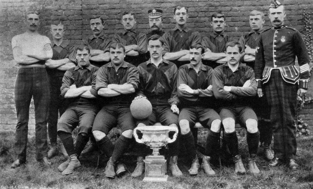 Detail of Football team of the 1st Royal Scots (Lothian Regiment) by Anonymous