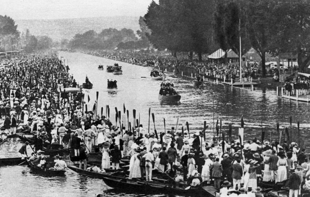 Detail of Henley Regatta, Oxfordshire, 6th July 1912 by Horace Walter Nicholls