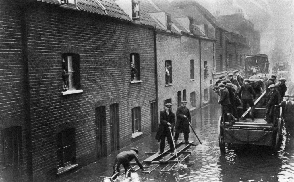 Detail of Flooding of London, January 1928 by Fox