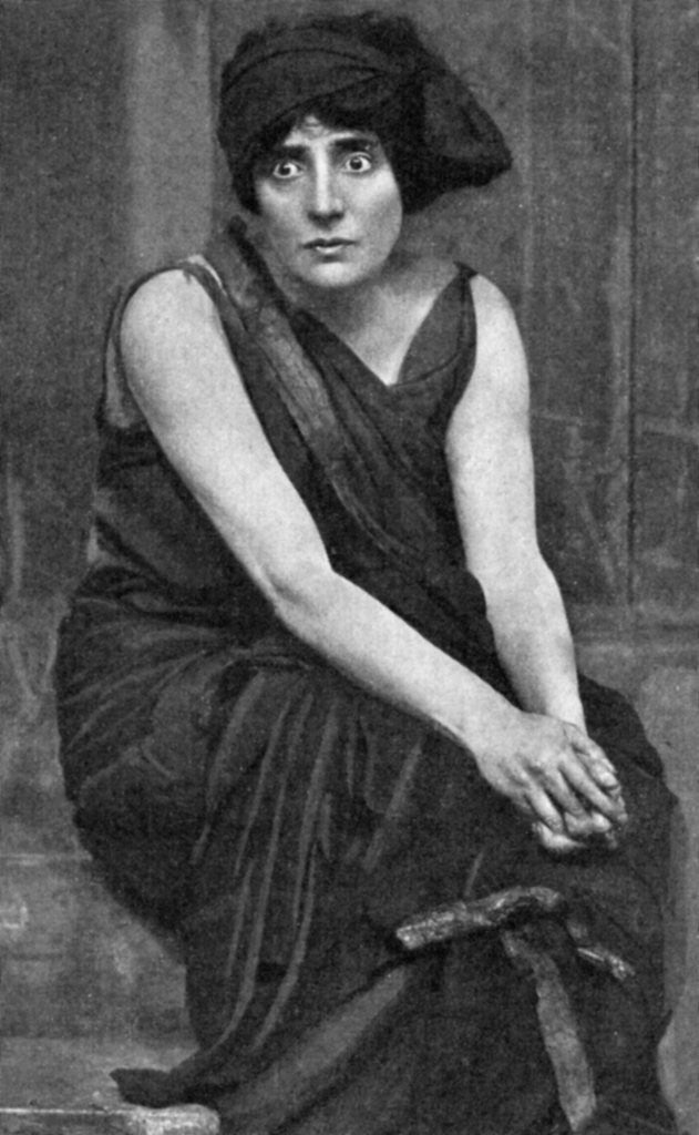 Detail of Mrs Patrick Campbell, British stage actress, in the role of 'Electra' by Anonymous