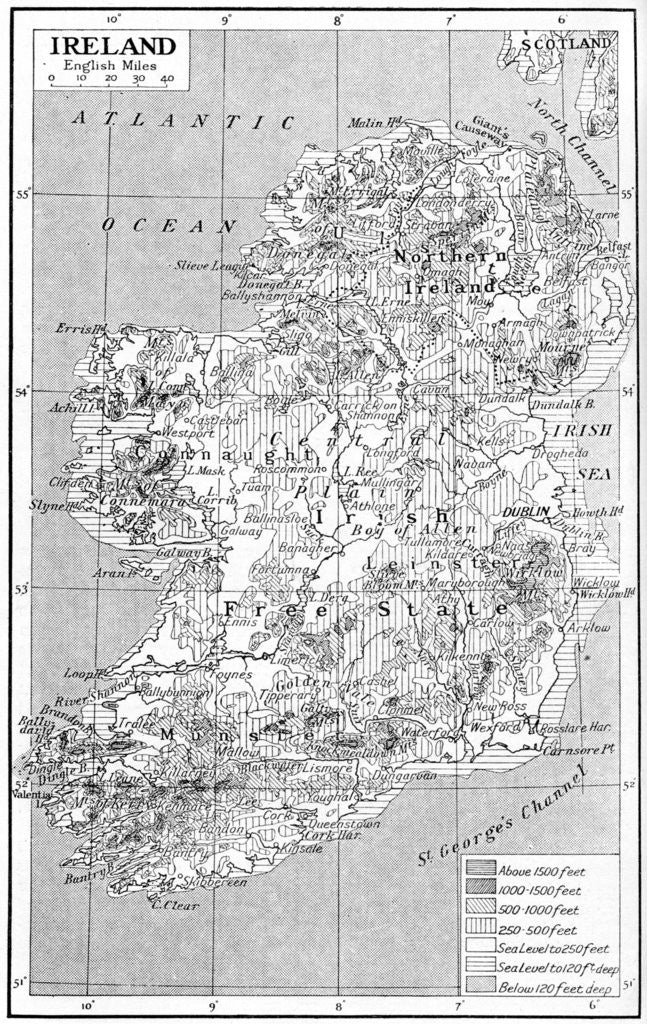 Detail of Map of Ireland by Anonymous
