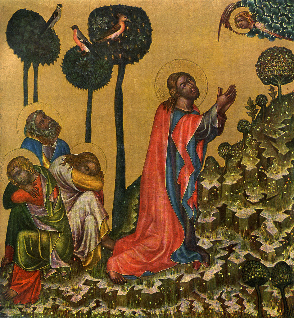 Detail of Jesus in the Olive Grove by Master of the Vyssi Brod Altar