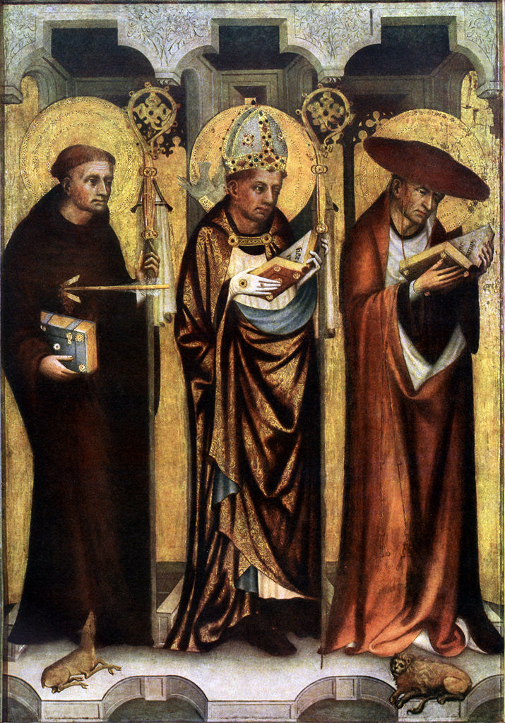 Detail of St Giles, St Gregory, and St Jerome by Master of the Trebon Altarpiece