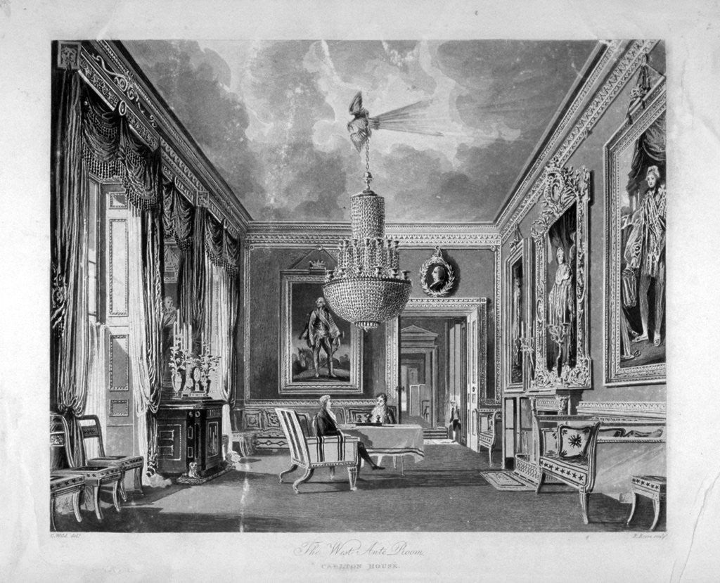 Detail of Interior view of the west ante-room in Carlton House, Westminster, London by RG Reeve