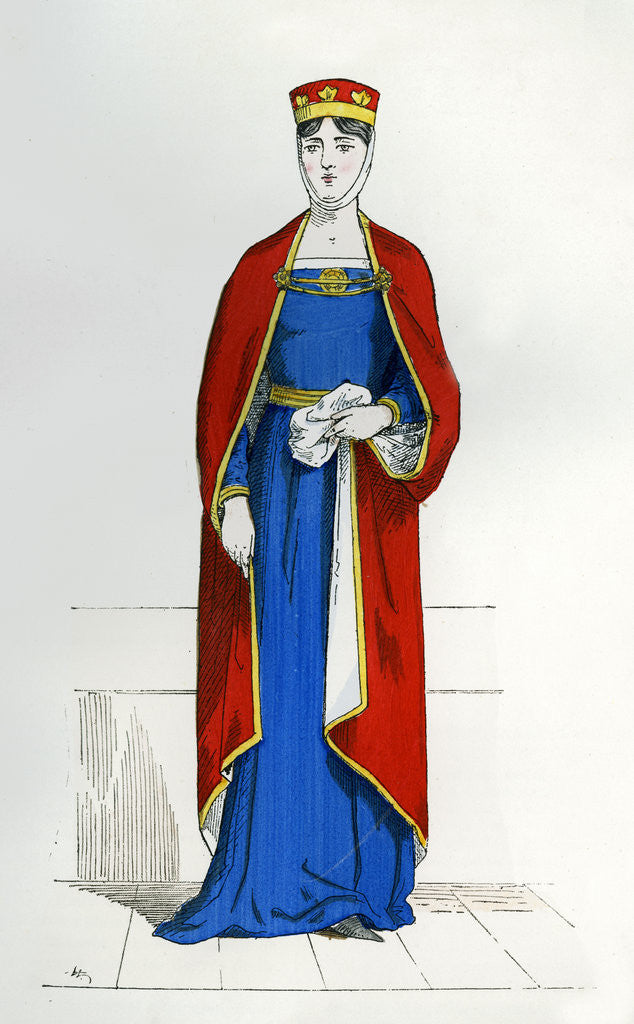 Detail of Capetian noblewoman by Anonymous