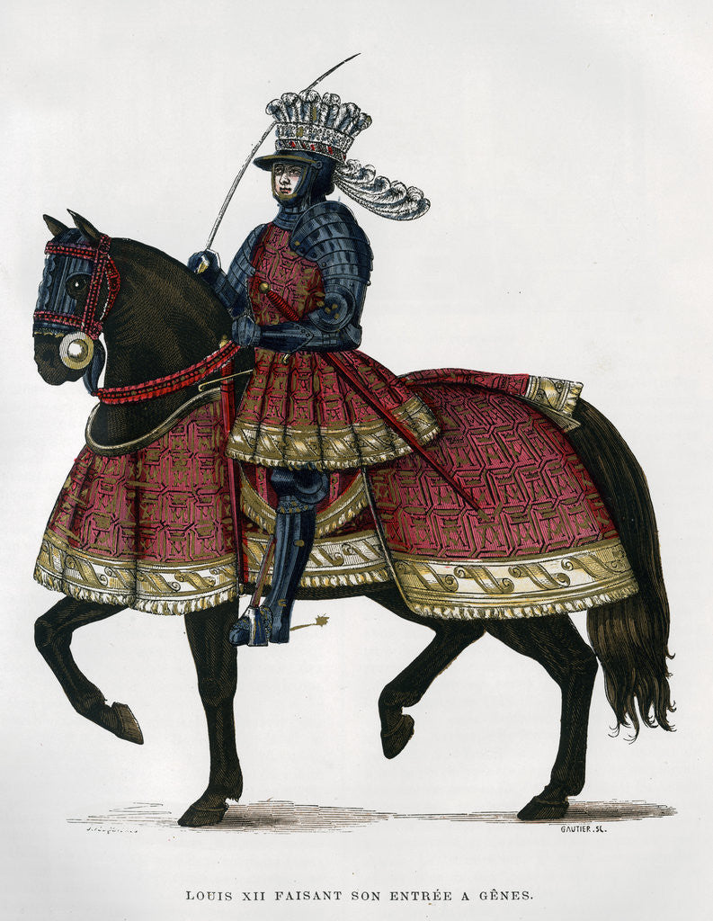 Detail of Louis XII, King of France, on horseback by Gautier