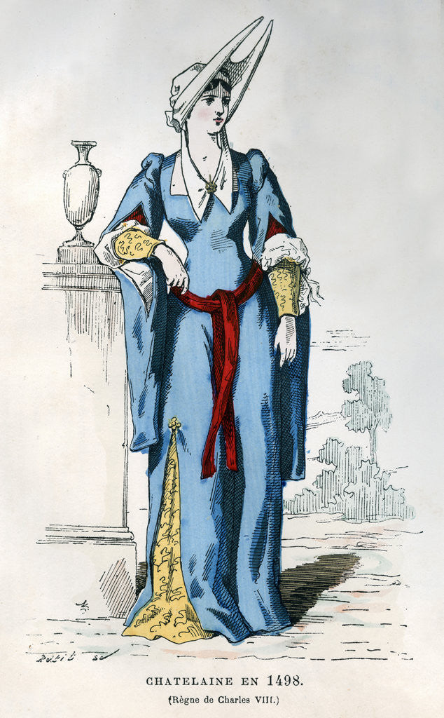 Detail of Lady of the manor of the time of Charles VIII of France by Petit