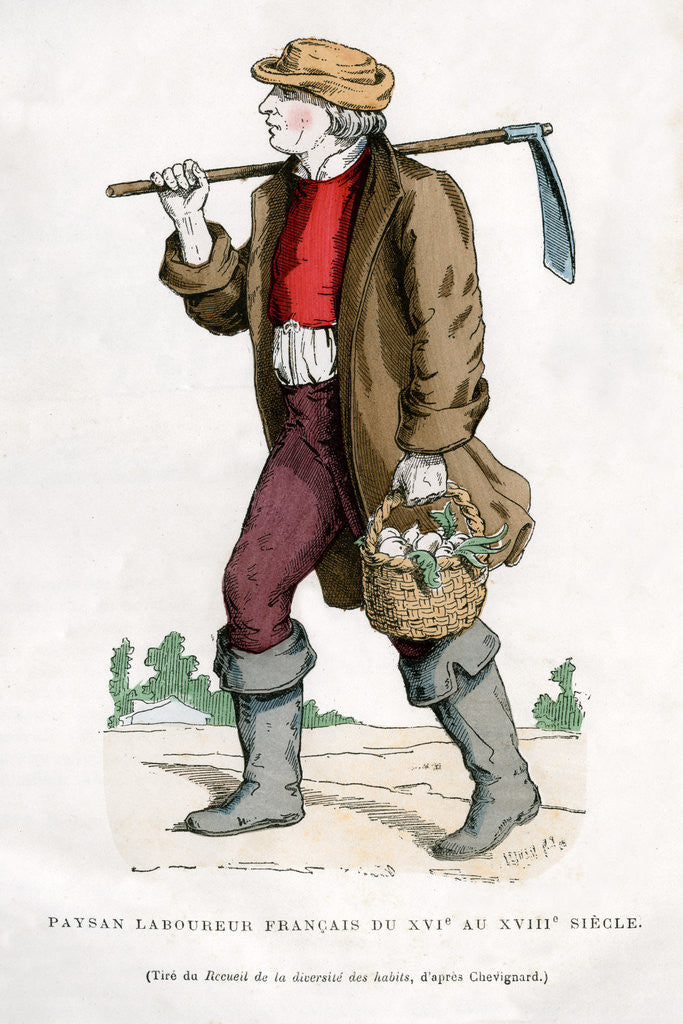 Detail of French peasant farm labourer by Anonymous