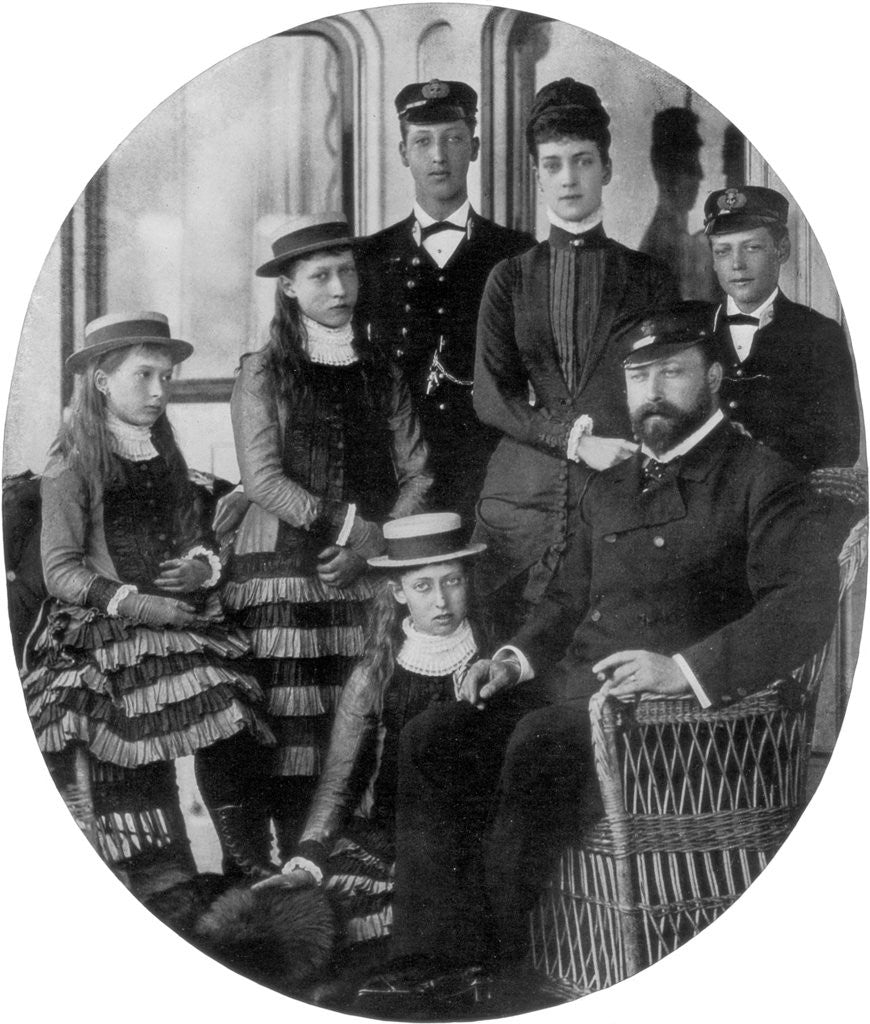 Detail of The Prince and Princess of Wales with their family on board the royal yacht by Anonymous