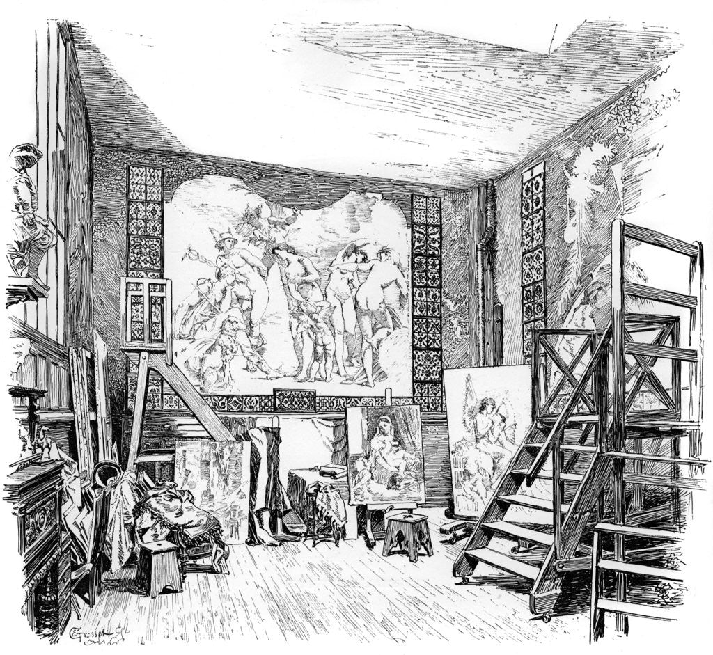 Detail of The studio of Paul-Jacques-Aime Baudry by Anonymous